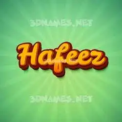 hafeez in Green Rays style - 3D name wallpaper