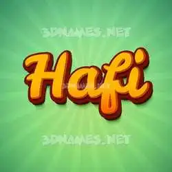hafi in Green Rays style - 3D name wallpaper