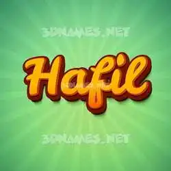 hafil in Green Rays style - 3D name wallpaper