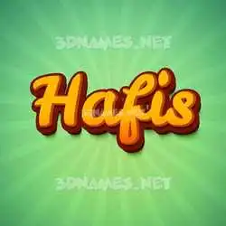 hafis in Green Rays style - 3D name wallpaper
