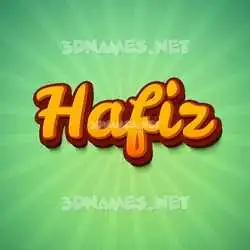 hafiz in Green Rays style - 3D name wallpaper