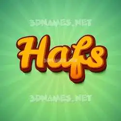 hafs in Green Rays style - 3D name wallpaper