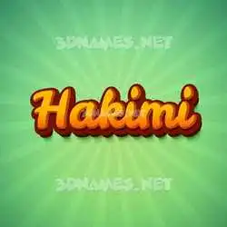 hakimi in Green Rays style - 3D name wallpaper