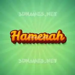 hamerah in Green Rays style - 3D name wallpaper