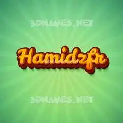 hamidzfr in Green Rays style - 3D name wallpaper