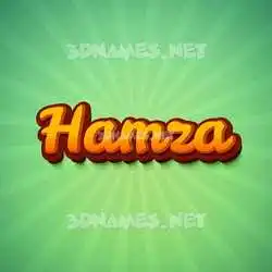 hamza in Green Rays style - 3D name wallpaper