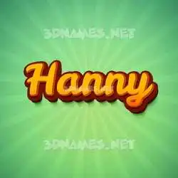 hanny in Green Rays style - 3D name wallpaper
