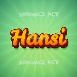 hansi in Green Rays style - 3D name wallpaper