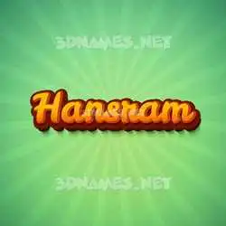 hansram in Green Rays style - 3D name wallpaper