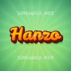 hanzo in Green Rays style - 3D name wallpaper