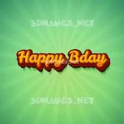 happy bday in Green Rays style - 3D name wallpaper