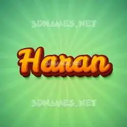 haran in Green Rays style - 3D name wallpaper