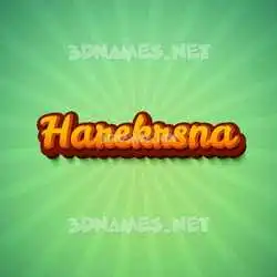 harekrsna in Green Rays style - 3D name wallpaper