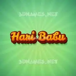 hari babu in Green Rays style - 3D name wallpaper