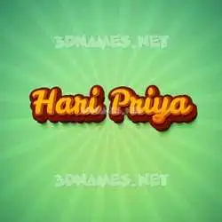 hari priya in Green Rays style - 3D name wallpaper