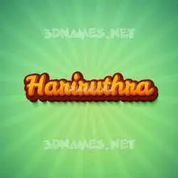 hariruthra in Green Rays style - 3D name wallpaper