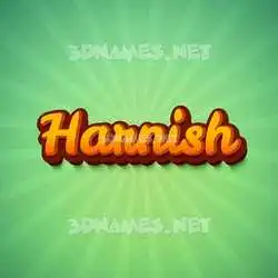 harnish in Green Rays style - 3D name wallpaper