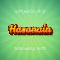 hasanain in Green Rays style - 3D name wallpaper