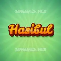 hasibul in Green Rays style - 3D name wallpaper