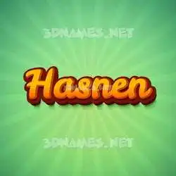 hasnen in Green Rays style - 3D name wallpaper