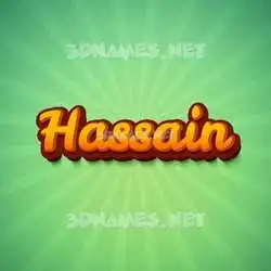 hassain in Green Rays style - 3D name wallpaper