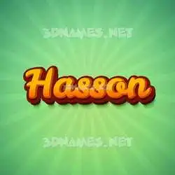 hasson in Green Rays style - 3D name wallpaper