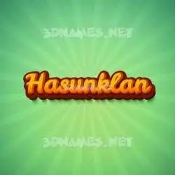 hasunklan in Green Rays style - 3D name wallpaper