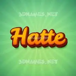 hatte in Green Rays style - 3D name wallpaper