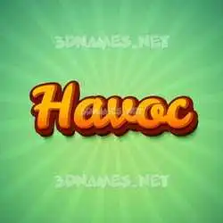 havoc in Green Rays style - 3D name wallpaper