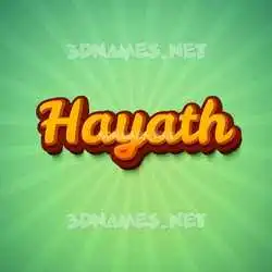 hayath in Green Rays style - 3D name wallpaper