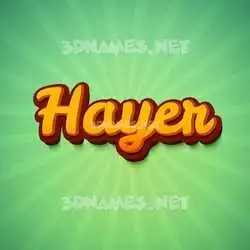 hayer in Green Rays style - 3D name wallpaper