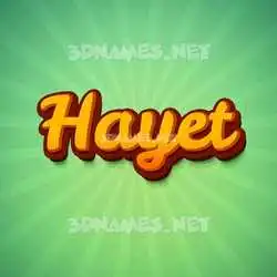 hayet in Green Rays style - 3D name wallpaper
