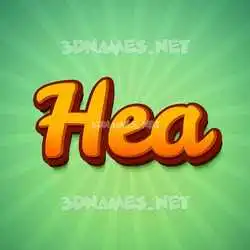 hea in Green Rays style - 3D name wallpaper