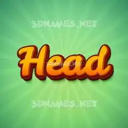 head in Green Rays style - 3D name wallpaper
