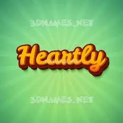 heartly in Green Rays style - 3D name wallpaper