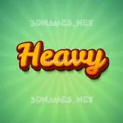 heavy in Green Rays style - 3D name wallpaper