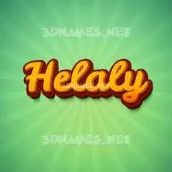 helaly in Green Rays style - 3D name wallpaper
