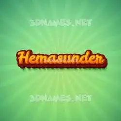 hemasunder in Green Rays style - 3D name wallpaper