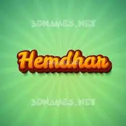 hemdhar in Green Rays style - 3D name wallpaper