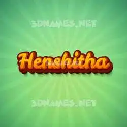 henshitha in Green Rays style - 3D name wallpaper