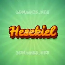 hesekiel in Green Rays style - 3D name wallpaper