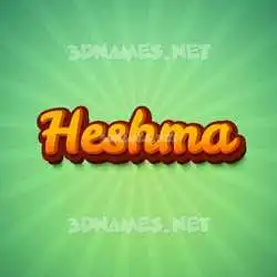heshma in Green Rays style - 3D name wallpaper