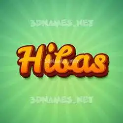 hibas in Green Rays style - 3D name wallpaper