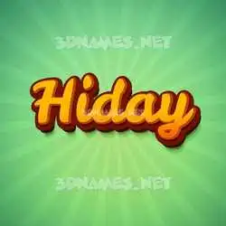 hiday in Green Rays style - 3D name wallpaper