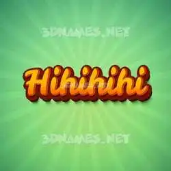 hihihihi in Green Rays style - 3D name wallpaper