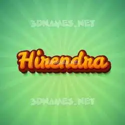 hirendra in Green Rays style - 3D name wallpaper