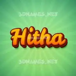 hitha in Green Rays style - 3D name wallpaper