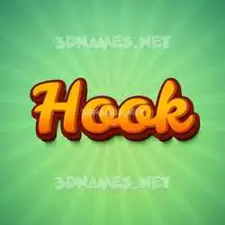 hook in Green Rays style - 3D name wallpaper