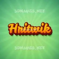 hritwik in Green Rays style - 3D name wallpaper