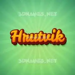 hrutvik in Green Rays style - 3D name wallpaper